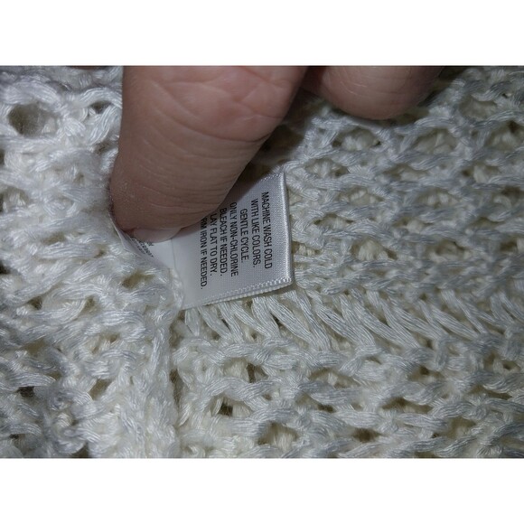 Converse One Star Women’s Open Knit Sweater Size Small Boho Hippie Ivory - Picture 7 of 7